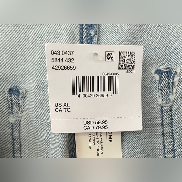 AE Stretch Low-Rise Ultra Wide-Leg Light Wash Pull-On Jean, Elastic Waist; XL - Picture 7 of 11